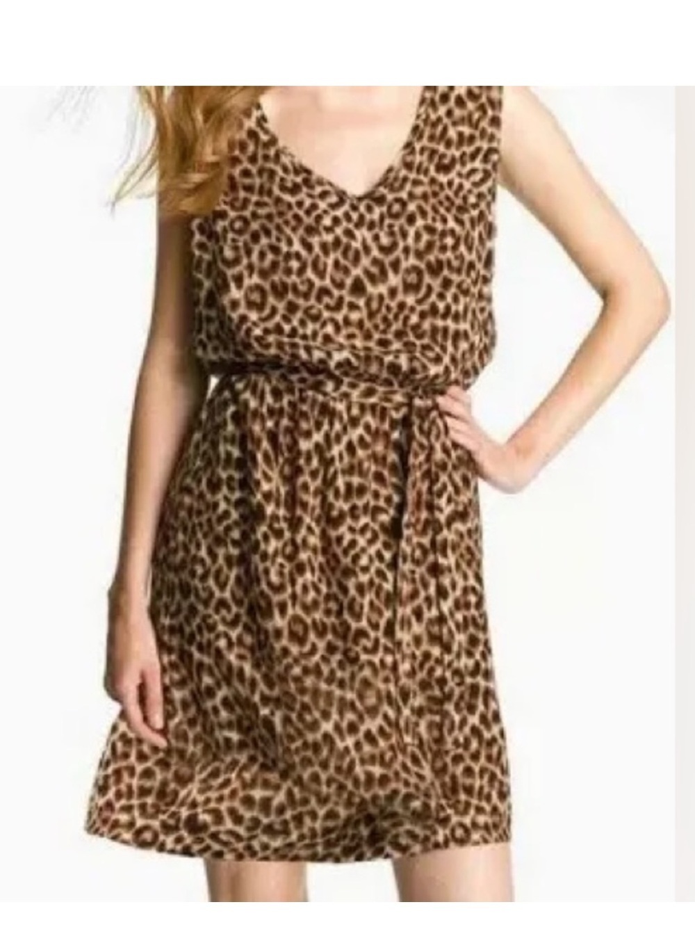 Lucky Brand Animal Print Leopard Mini sleeveless Dress Women’s Size Small